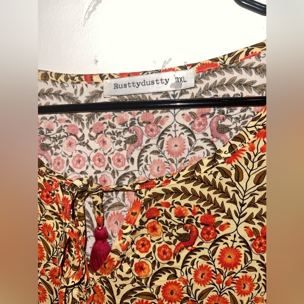 NWOT RustyyDustty Ditsy floral Print  Cottagecore boho Tiered Dress - Picture 4 of 9